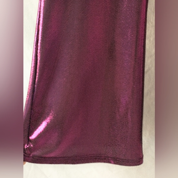 PAPEROC - Metallic Fushia on Black Lightweight Flare Bottom Pants - XS - Picture 4 of 13